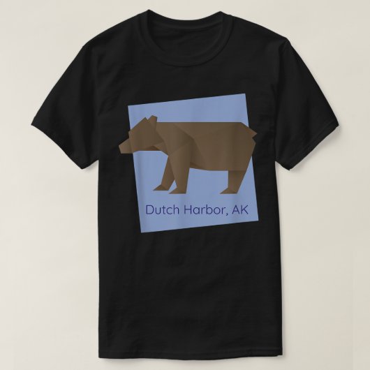 Dutch Harbor Brown Origami Bear Abstract Geometric Tシャツ (デザイン正面)