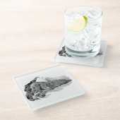 Dutch Hound Resting –  Graphic Coaster ガラスコースター (アングル)