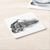 Dutch Hound Resting –  Graphic Coaster スクエアペーパーコースター (アングル)