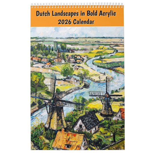 Dutch Landscapes in Bold Acrylic – 2026 Calendar カレンダー (カバー)