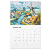Dutch Landscapes in Bold Acrylic – 2026 Calendar カレンダー (2月 2026)