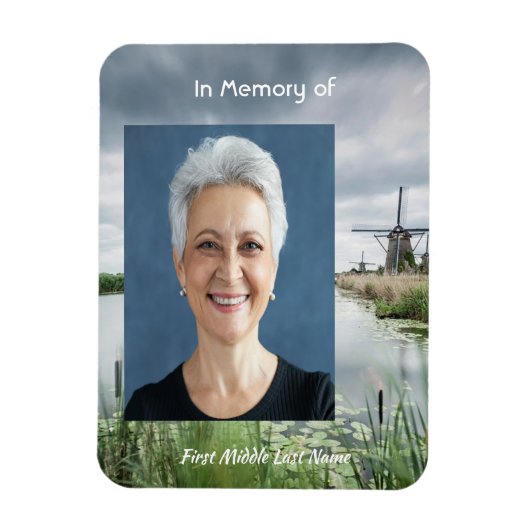 Dutch Netherlands windmill Memorial Keepsake マグネット (縦)