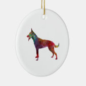 Dutch Shepherd Dog in watercolor セラミックオーナメント (右)