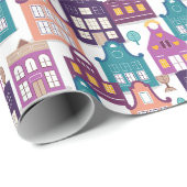 Dutch Sinterklaas Holyday, Houses, Christmas  ラッピングペーパー (ロールコーナー)