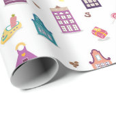 Dutch St. Nicholas Day Sinterklaas Holiday, Houses ラッピングペーパー (ロールコーナー)