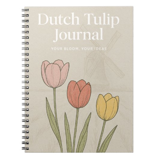 Dutch Tulip Journal: Nature-Inspired Notebook  ノートブック (正面)