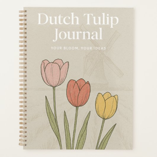 Dutch Tulip Journal: Nature-Inspired Notebook  プランナー手帳 (正面)