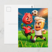 Dutch tulip versus German beer glass soccer duel ポストカード (正面/裏面)