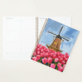 Dutch Windmill | Tulip Flower Field Watercolor プランナー手帳 (ディスプレー)