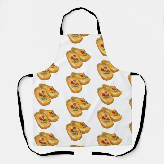 Dutch Wooden Shoes with Tulips, Klompen, Holland エプロン (正面)