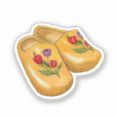 Dutch Wooden Shoes with Tulips, Klompen, Holland シール (正面)