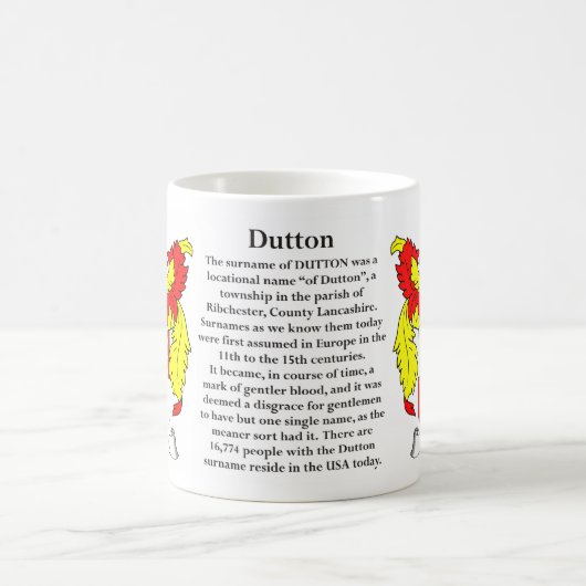 Dutton家族の紋章付き外衣 コーヒーマグカップ (中央)