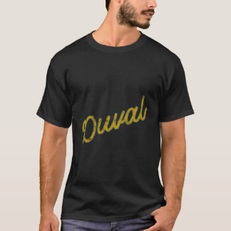 Duvalティール(緑がかった色)および金ゴールドスクリプト Tシャツ
