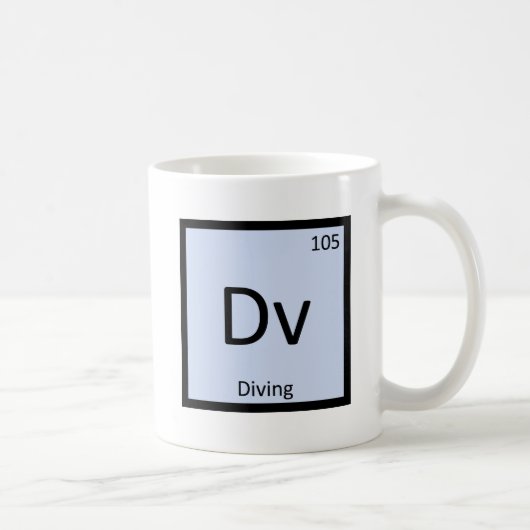 Dv - ダイビング スポーツ 化学元素周期表 コーヒーマグカップ (右)