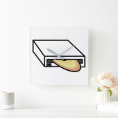 DVDドライブ スクエア壁時計 (ホーム)