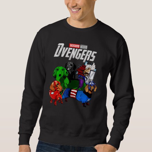 Dvengers-Dog Love Dachshundsかわいい犬の集合F スウェットシャツ (正面)
