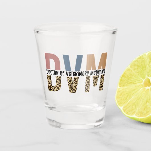 DVM獣医ヒョウ印刷 ショットグラス (正面)