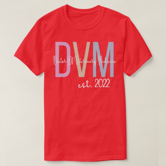 DVM 2022獣医学博士の卒業 Tシャツ (デザイン正面)