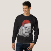 Dwarf Lop Eared Bunny Rabbit In Santa Claus Christ スウェットシャツ (正面フル)