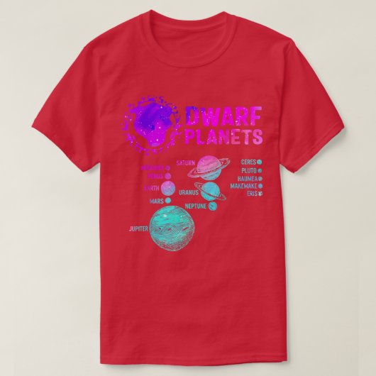 Dwarf Planets Science Space Solar Astronomy System Tシャツ (デザイン正面)