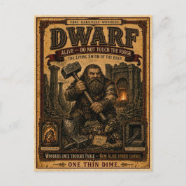Dwarf, Vintage Circus Monster ポストカード