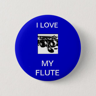 dwarsfluit,  I LOVE, MY FLUTE 缶バッジ
