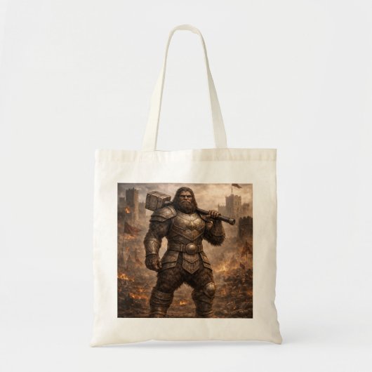Dwarven Forge Scene Tote Bag – Fantasy Blacksmith  トートバッグ (正面)