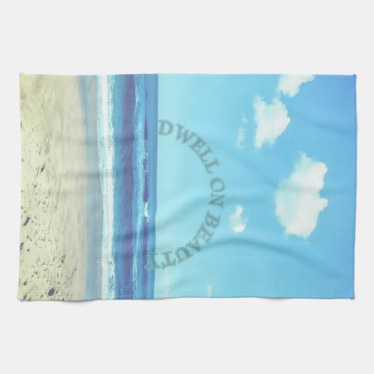 Dwell on Beauty beach scene  キッチンタオル (横)