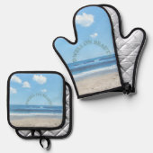 Dwell on Beauty beach scene  鍋つかみ&鍋敷きセット (正面/裏面)