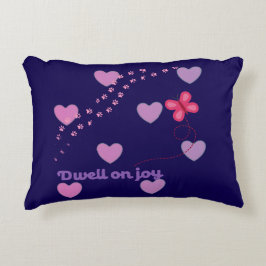 dwell on joy hearts and paw prints accent pillow アクセントクッション