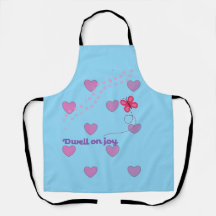 dwell on joy hearts and paw prints Apron