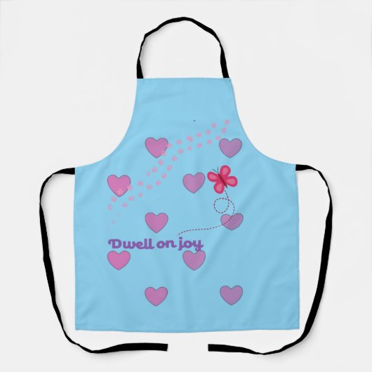 dwell on joy hearts and paw prints Apron エプロン (正面)