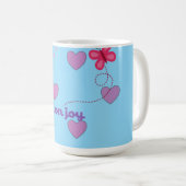 dwell on joy hearts and paw prints coffee mug コーヒーマグカップ (正面右)