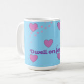 dwell on joy hearts and paw prints coffee mug コーヒーマグカップ (正面左)