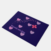 dwell on joy hearts and paw prints Doormat ドアマット (アングル)