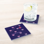 dwell on joy hearts and paw prints glass coaster ガラスコースター (アングル)