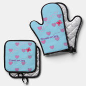 dwell on joy hearts and paw prints oven mitt  鍋つかみ&鍋敷きセット (正面/裏面)