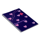 dwell on joy hearts and paw prints spiral notebook ノートブック (右側)