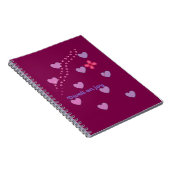 dwell on joy hearts and paw prints spiral notebook ノートブック (右側)