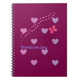 dwell on joy hearts and paw prints spiral notebook ノートブック