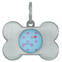dwell on joy paw prints hearts and butterfly  ペットネームタグ