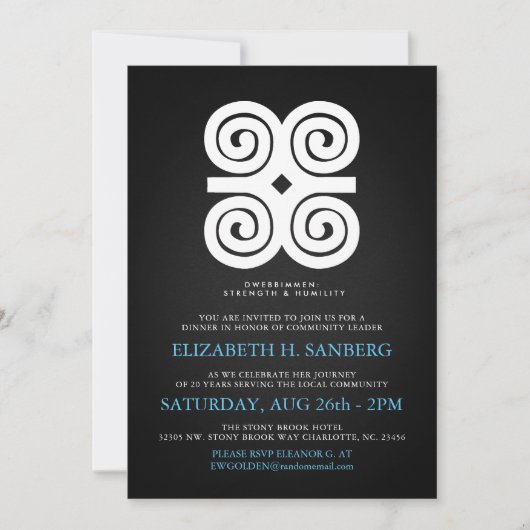 Dwennimmenの強さの謙遜の捧げ物のイベントの夕食 招待状 (正面)
