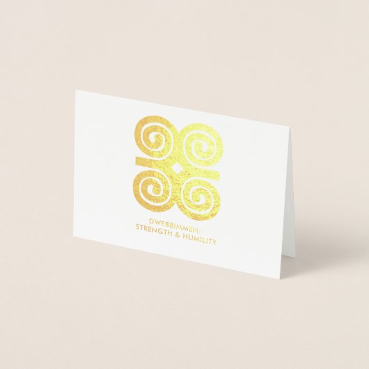 Dwennimmen |の強さの謙遜のAdinkraの記号 箔カード (正面)