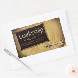 Dwight Eisenhower感動的引用文「リーダーシップ」 長方形シール