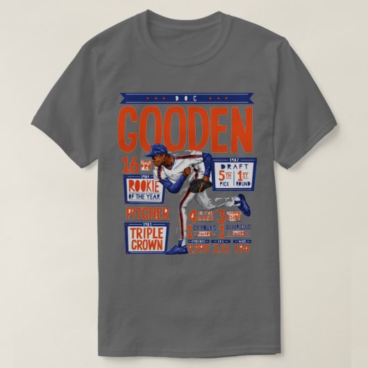 Dwight Gooden New York M Stats Tシャツ (デザイン正面)