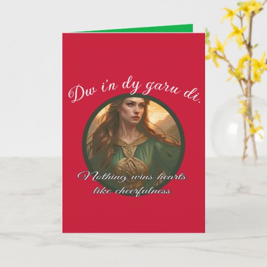 Dwynwen Nothing Wins Hearts Like Cheerfulness Quot カード (黄色い花)