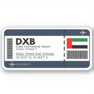 DXBドバイボーディングパス – ドバイチケット シール