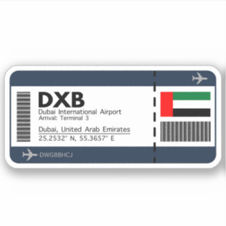 DXBドバイボーディングパス – ドバイチケット シール