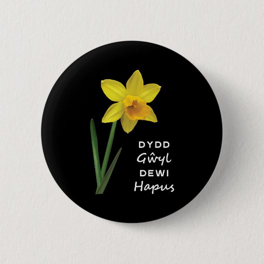 Dydd Gyl Dewi Hapus Hapus Happy St David's Day 缶バッジ (正面)