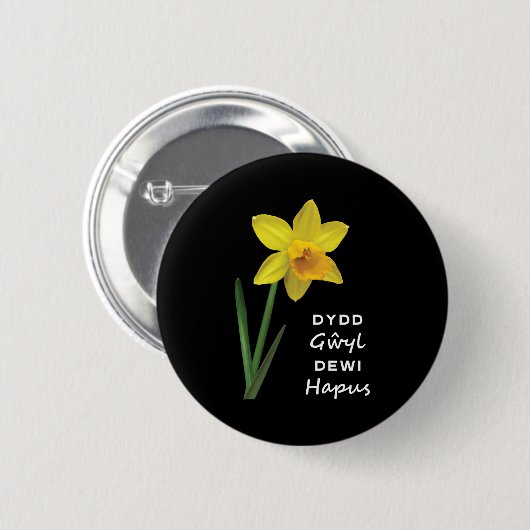 Dydd Gyl Dewi Hapus Hapus Happy St David's Day 缶バッジ (正面&裏面)
